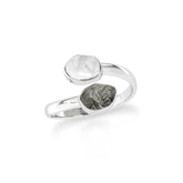 herkimer-meteorite stackable bezel-set ring